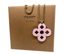 Load image into Gallery viewer, Repurposed Reversible Fuchsia &amp; Light Pink Louis Vuitton  Large Charm Necklace
