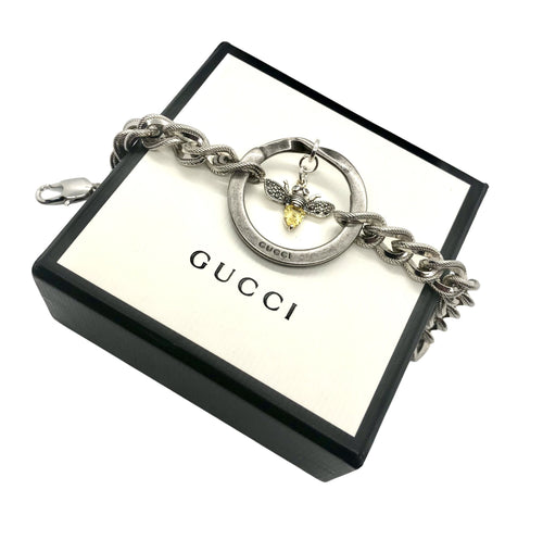 Repurposed Floating Crystal Bee Gucci Ring Bracelet