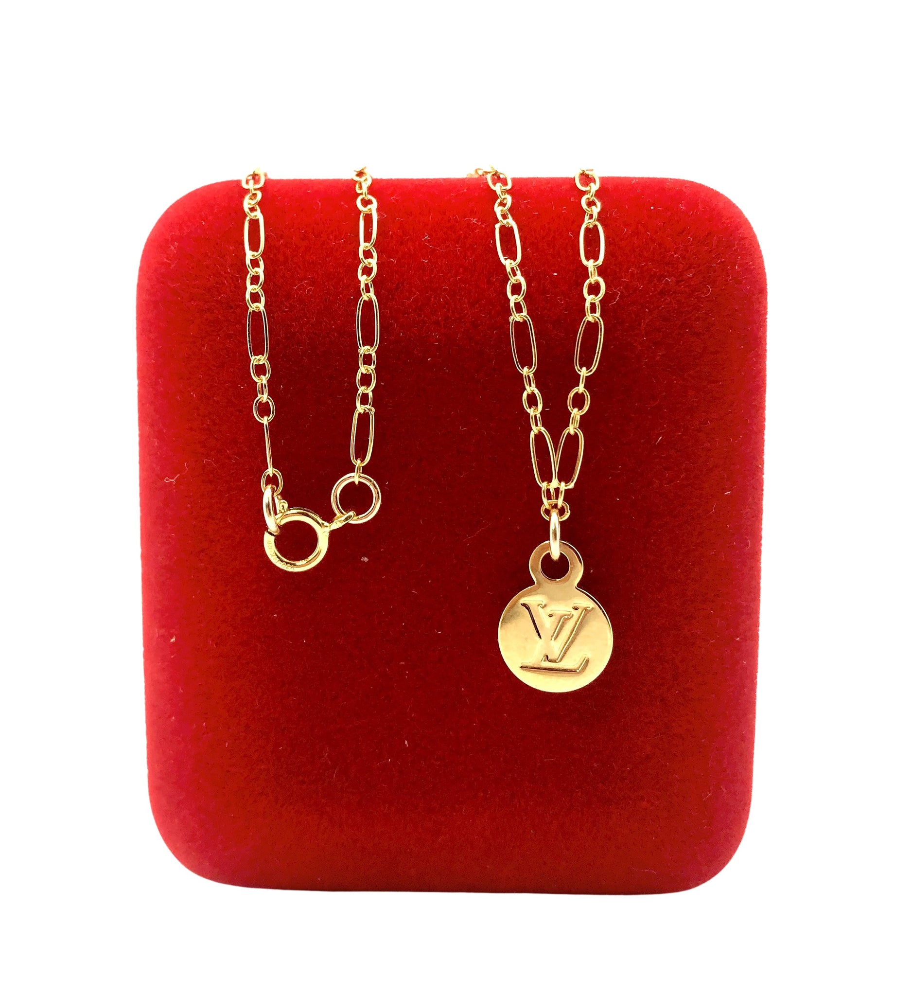 Repurposed X~Small Louis Vuitton Signature Logo Necklace – DesignerJewelryCo