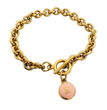 Load image into Gallery viewer, Repurposed Louis Vuitton Blush Signature Charm Bracelet