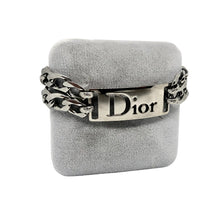 Load image into Gallery viewer, Repurposed Vintage Silver Tone Dior Cut-Out Hardware Bracelet