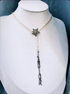 Repurposed J’Adior Crystal Star Lariat Necklace