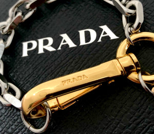 Repurposed Silver & Gold Prada Swivel Clasp Bracelet