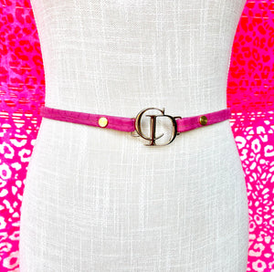 Repurposed Christian Dior Hardware Pink Leather Belt