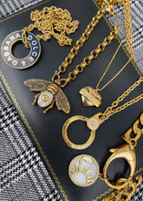 Load image into Gallery viewer, Large Repurposed Gucci Bee Charm Pearl Necklace