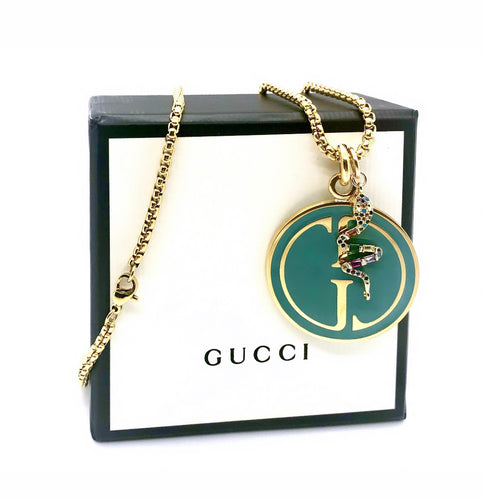 Repurposed Medium 1990’s Gucci Micro Pave Crystal Snake Necklace