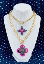 Load image into Gallery viewer, Large Repurposed Louis Vuitton Monogram Charm 2~in~1 Necklace