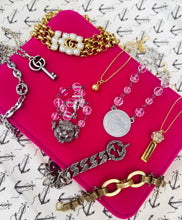 Load image into Gallery viewer, Repurposed X~Small Louis Vuitton Ball &amp; Crystal Mitten Charm Necklace