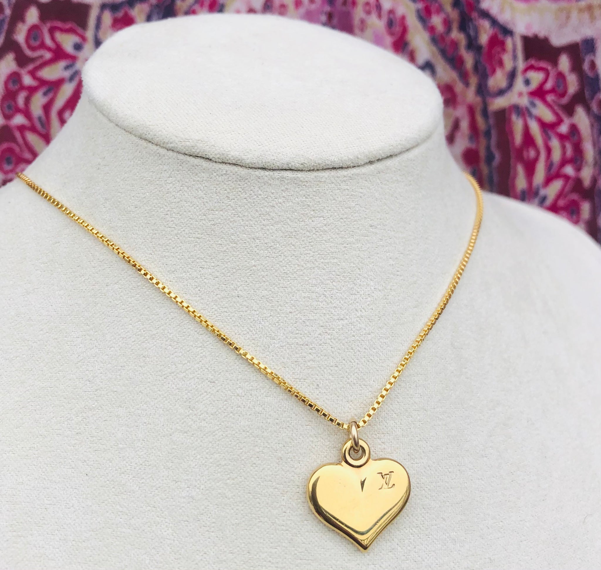 Repurposed Louis Vuitton Gold Heart Necklace – DesignerJewelryCo