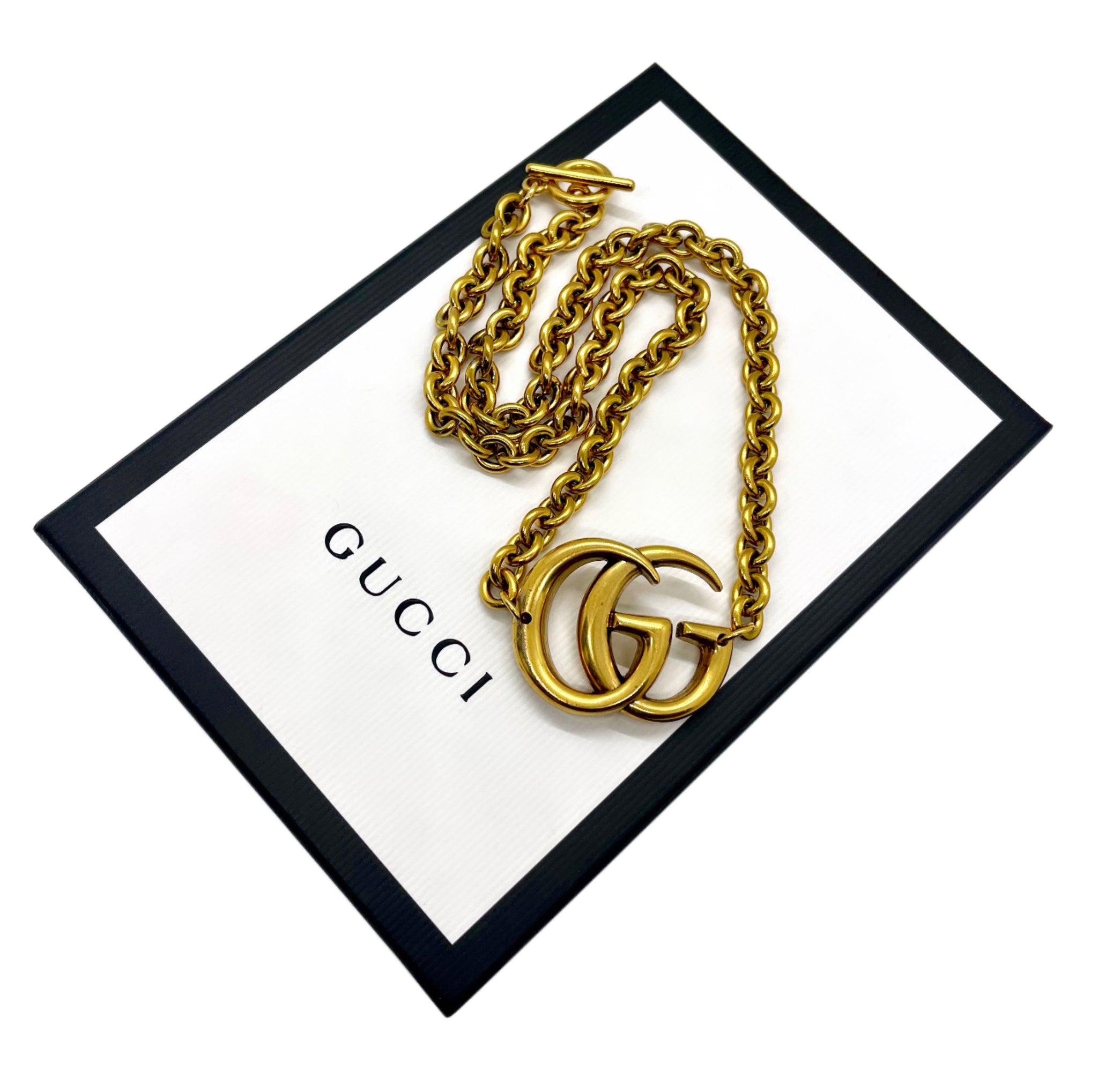 Gucci, Jewelry, Gucci Pill Box Pendant Gold Case Logo Necklace Functional  So Cool