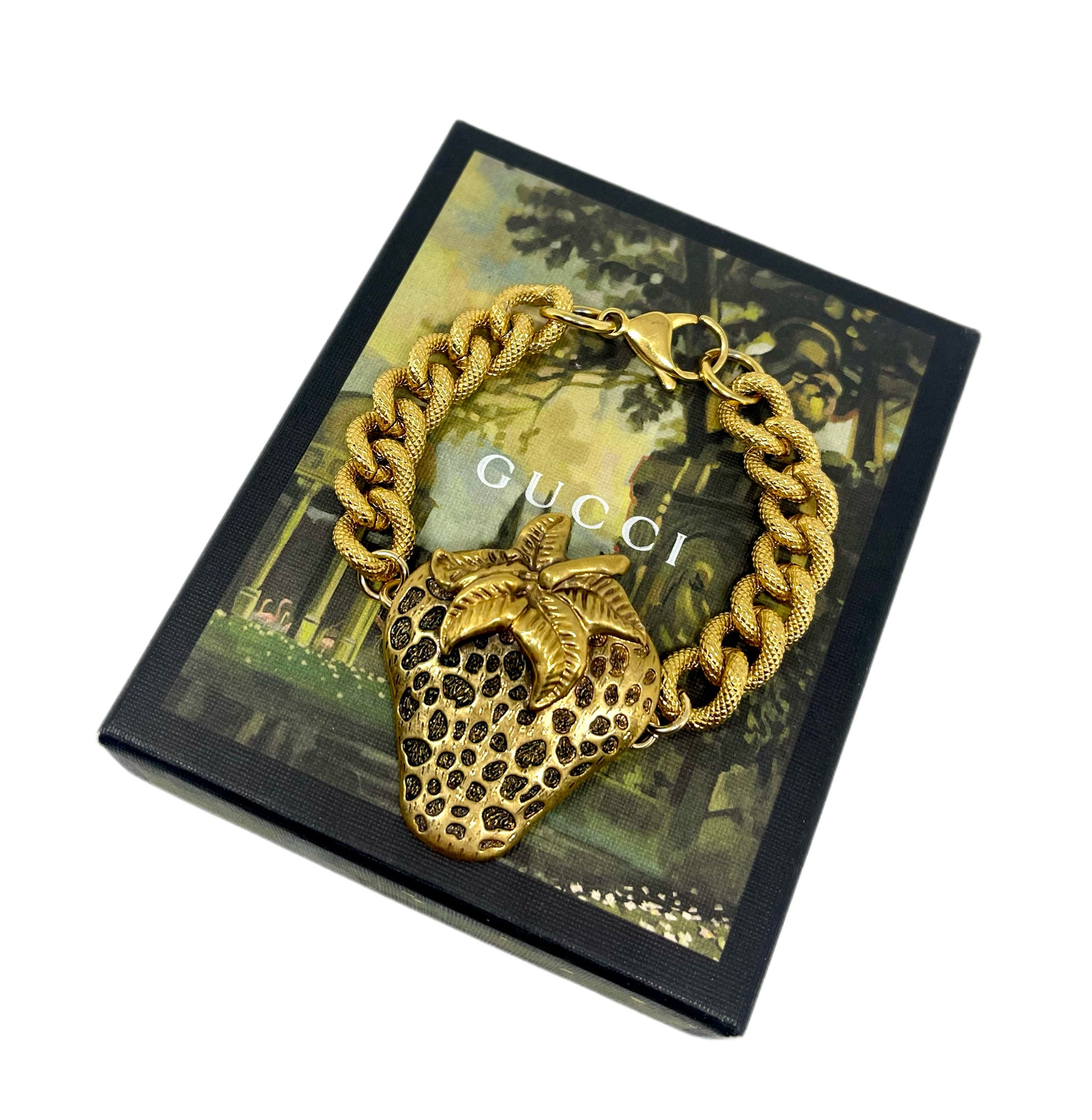 Rare Find* Repurposed Gucci Strawberry Charm Bracelet – DesignerJewelryCo