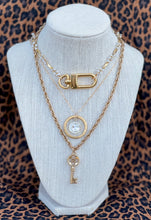Load image into Gallery viewer, Repurposed Louis Vuitton Keychain Clasp Vintage Necklace