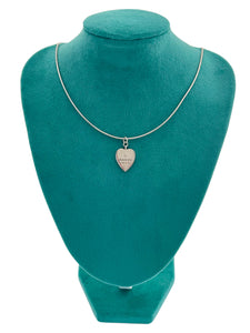 Repurposed Medium Gucci Heart Charm .925 Sterling Silver Slider Necklace