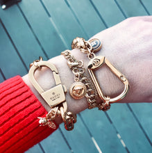 Load image into Gallery viewer, Repurposed Iconic Versace Medusa Charm  Gold Bracelet