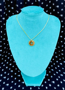 Repurposed Gold Louis Vuitton Logo Cut-Out Necklace