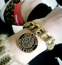 Load image into Gallery viewer, Repurposed Louis Vuitton Trunks &amp; Bags Vintage Bracelet