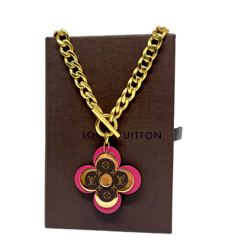 X~Large Repurposed Louis Vuitton Monogram Charm 2~in~1 Necklace