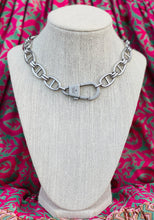 Load image into Gallery viewer, Repurposed Silver Gucci Keychain Clasp &amp; Removable Heart Charm Necklace