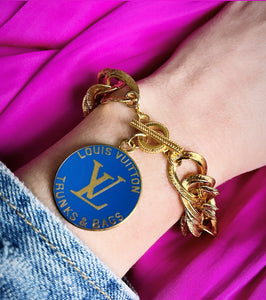 Repurposed Red & Gold Louis Vuitton Disc Toggle Bracelet