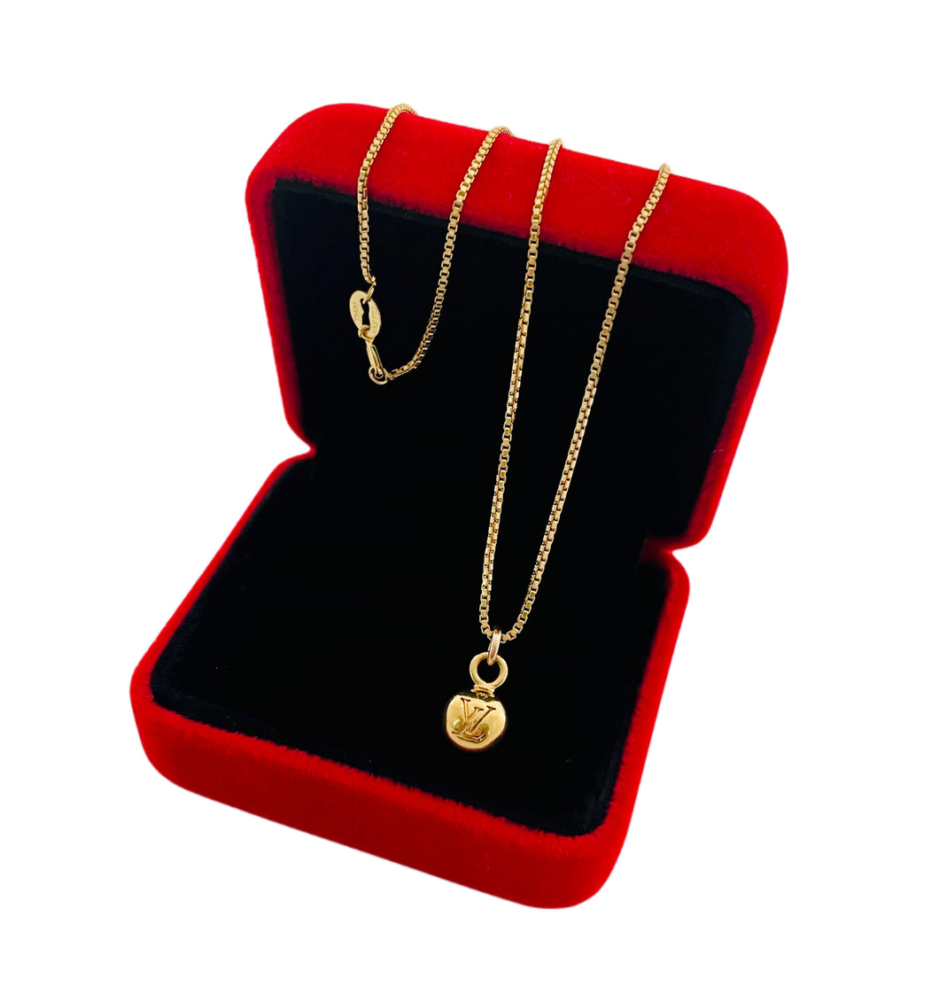 Repurposed X~Small Louis Vuitton Ball Charm Necklace