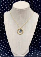 Load image into Gallery viewer, Repurposed Louis Vuitton Keyring &amp; Moon/Stars Enameled Charm Necklace