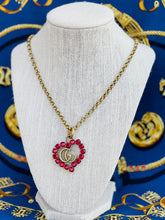 Load image into Gallery viewer, Repurposed Very Rare X~Large Interlocking GG Crystal Heart Gucci Rare Necklace