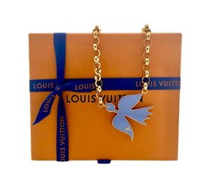 X~Large Repurposed Louis Vuitton Dove Charm Necklace
