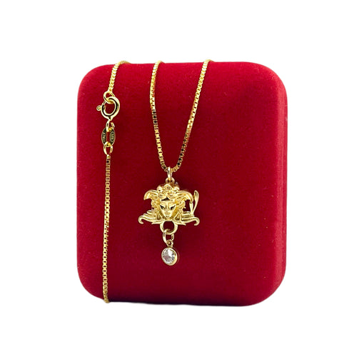 Repurposed Versace Medusa Charm Necklace