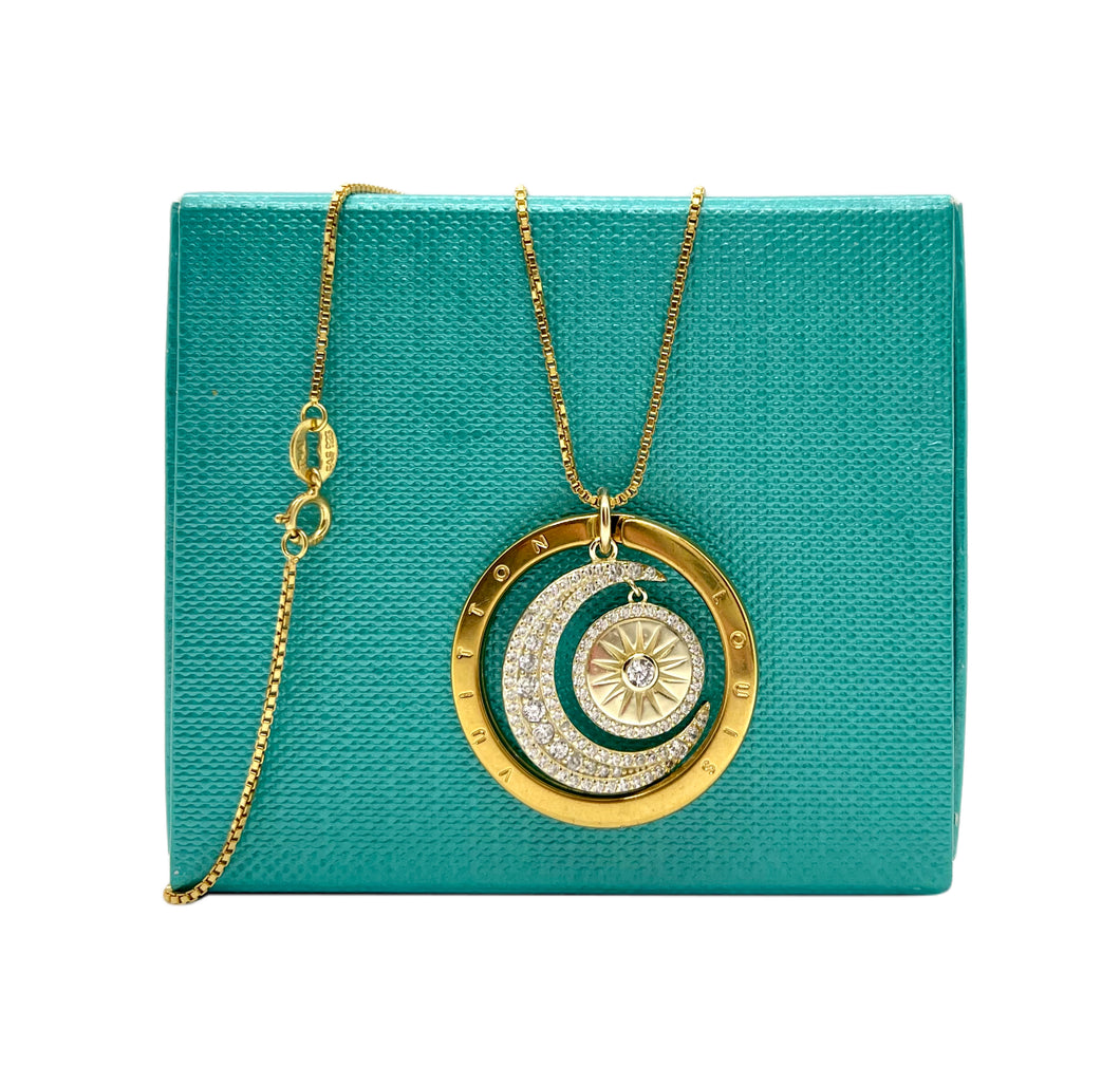 Repurposed Louis Vuitton Celestial Charm Keyring Necklace