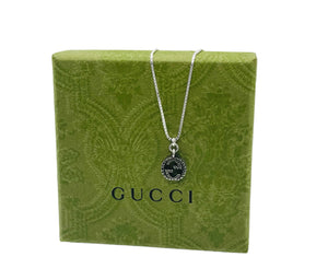 Repurposed Gucci Interlocking GG Charm Sterling Silver Necklace