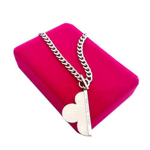 Repurposed X-Large Louis Vuitton Epi Flower Charm Necklace