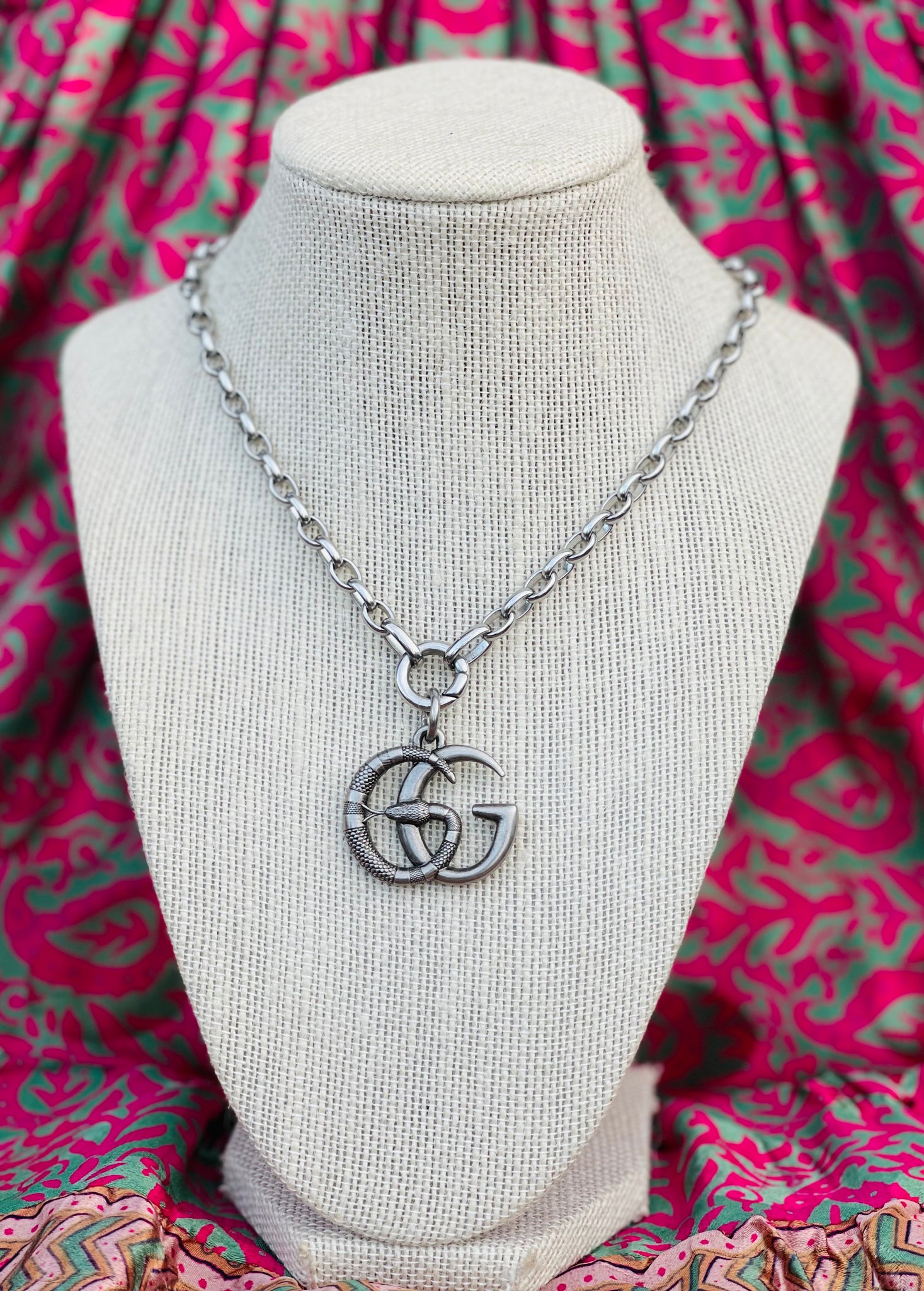 92.5 Sterling Silver Initial Letter G Pendant - Silver Palace