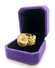 Load image into Gallery viewer, Repurposed Yves Saint Laurent Matte Gold Adjustable Ring