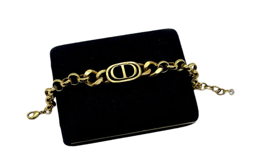 Repurposed Christian Dior Hardware Gold Tone Bracelet