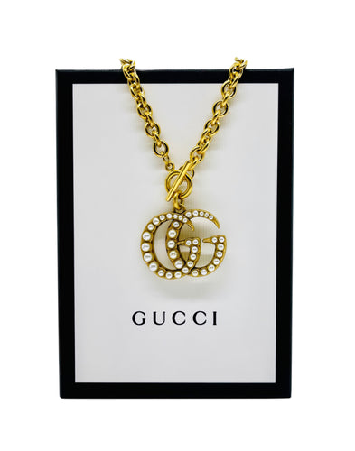 X~Large Repurposed Interlocking GG Gucci Charm Toggle Necklace