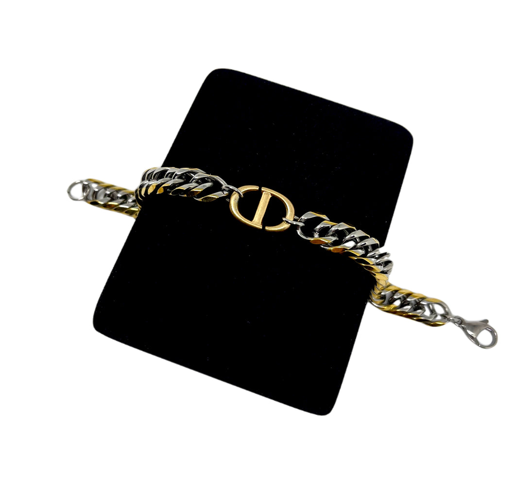Repurposed Christian Dior CD Charm Bracelet