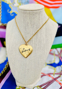 •Very Rare• Repurposed X~Large Yves Saint Laurent  Reversible Heart Vintage Necklace