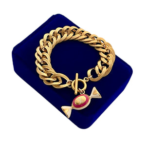 Repurposed Louis Vuitton Fuschia & Gold Candy Charm