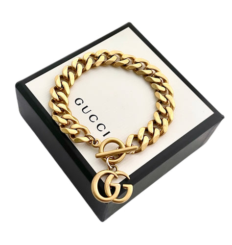 Repurposed Interlocking GG Gucci Charm Bracelet