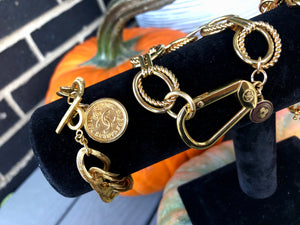 Repurposed Gold Louis Vuitton Vintage Bracelet