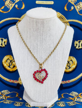 Load image into Gallery viewer, Repurposed Very Rare X~Large Interlocking GG Crystal Heart Gucci Rare Necklace