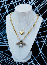 Load image into Gallery viewer, Large Repurposed Gucci Bee Charm Pearl Necklace