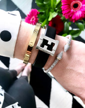 Load image into Gallery viewer, Repurposed Fendi Cut~Out Charm Leather Bracelet
