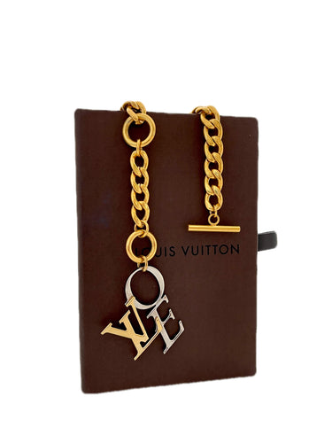 Repurposed Louis Vuitton Two~Tone LoVe Vintage Necklace