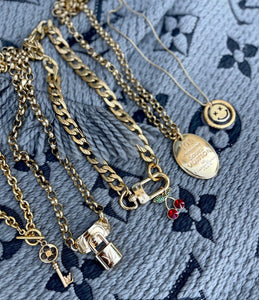 Repurposed Gold Louis Vuitton Rare Key Charm Necklace
