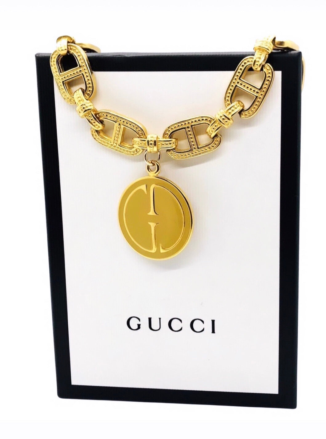 Repurposed 1990’s Gucci Mariner Link Textured Necklace