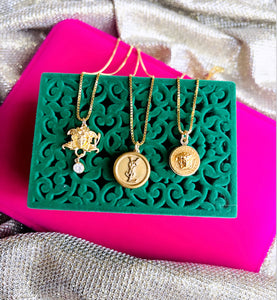 Repurposed Versace Medusa Hardware Charm Necklace