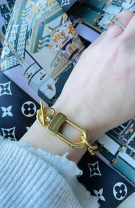 Repurposed Louis Vuitton Key~Clasp Heart Charm Bracelet