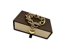 Load image into Gallery viewer, Repurposed Louis Vuitton Signature Logo Heart Charm Bracelet