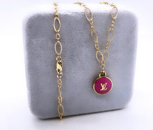 Load image into Gallery viewer, Repurposed Pink Louis Vuitton LV Charm Necklace